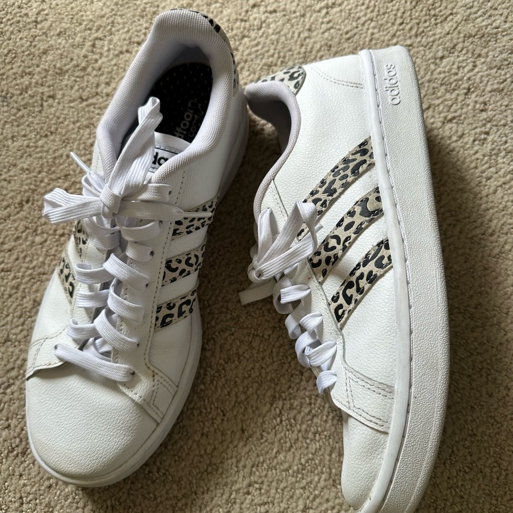 Adidas Grand Court leopard leather sneakers white - Picture 2 of 5